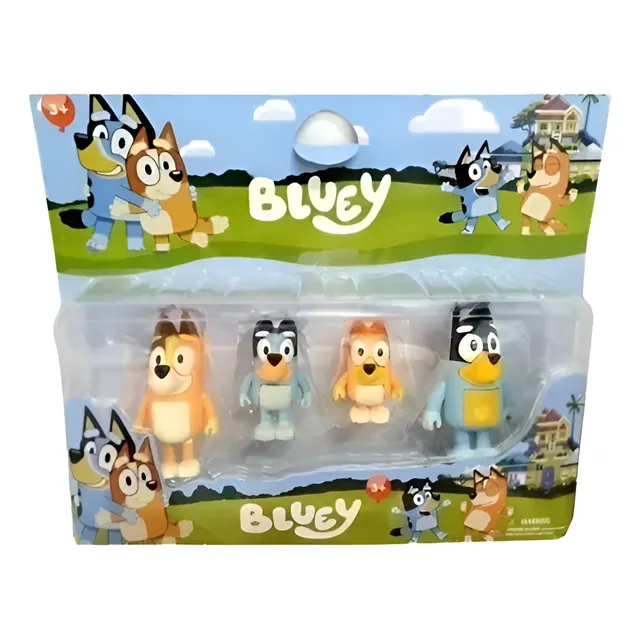 Bluey And Friends Blíster X4 De La Familia De Bluey