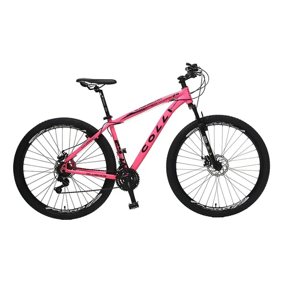 Bicicleta Colli Quadro Em Alumínio 21 Marchas Aro 29 Cor Rosa