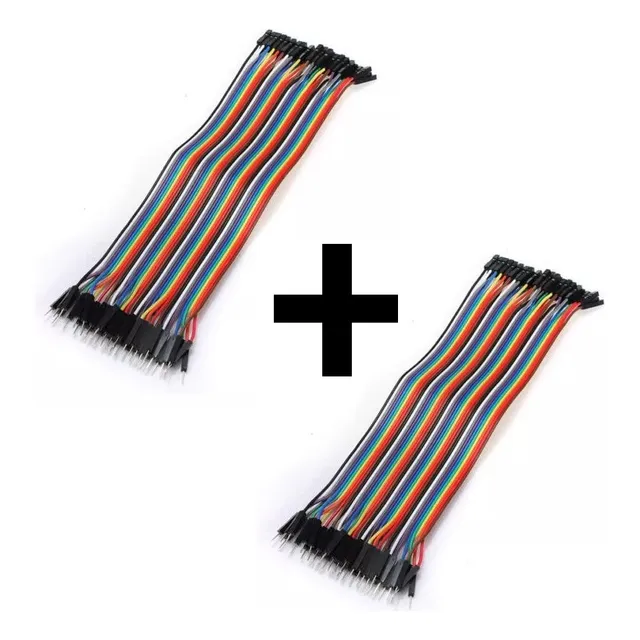 80 Cables Dupont Jumper 20cm 2.54 Mm Macho A Hembra