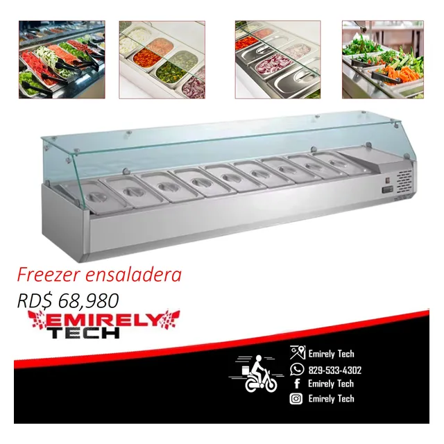Ensaladera Exhibidora Vitrina Fria Barra Ensaladas