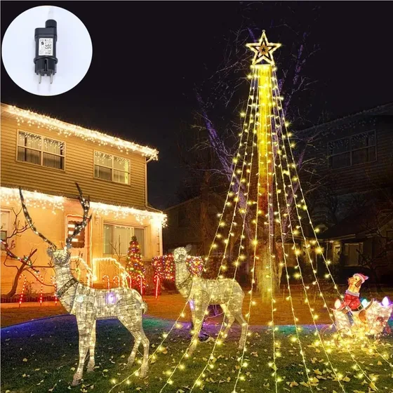 Ay 1pc Luces Led De Cascada En Forma De Estrella Para