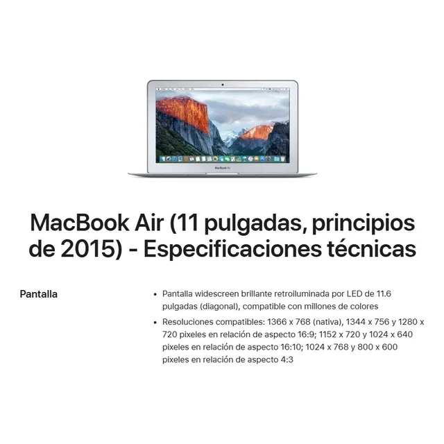 Macbook 11  Core I5 2015 8gb Ram 512gb Solido M2 9/10