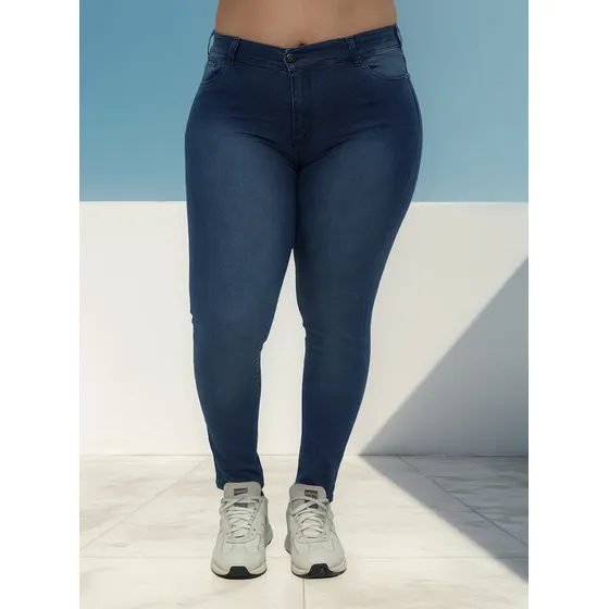 Pantalon Onyx Jean Chupin Denim Tiro Alto Talles Grandes