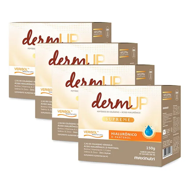 Kit 4 Dermup Supreme Verisol Acido Hialurônico 30 Sachês
