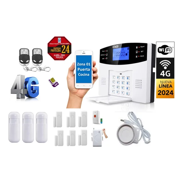 Alarma Gsm 4g Wifi Tuya Kit Económico Modelo 2024