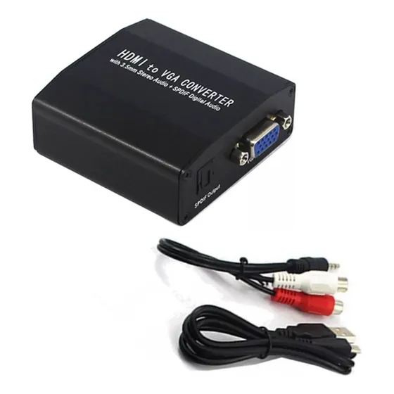 Convertidor Hdmi A Vga Audio Digital Plug 3.5mm Tv Monitor