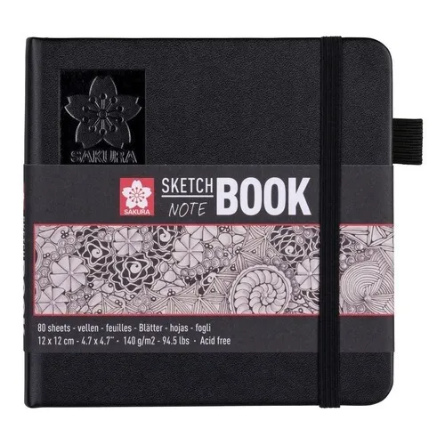 Cuaderno Sakura Sketchbook Hojas Blanco Crema 80 hojas lisas 1 materias unidad x 1 12cm x 12cm sketchbook note