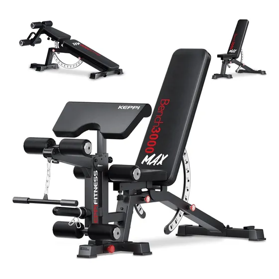 Banco Multiangular Press Soporte Barra + Scott + Piernas Gym