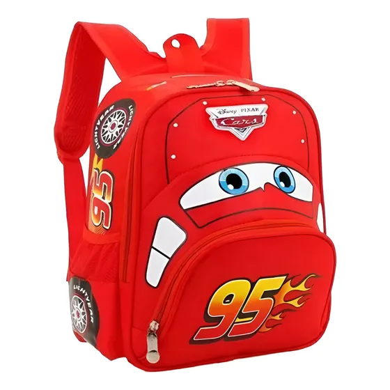 Mochila Preescolar Auto 3d Animados Para Niños