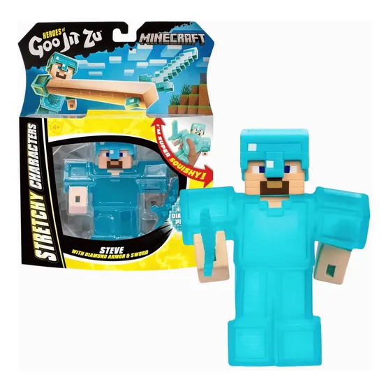 Boneco Steve Elástico Minecraft Goo Jit Zu Sunny 4402