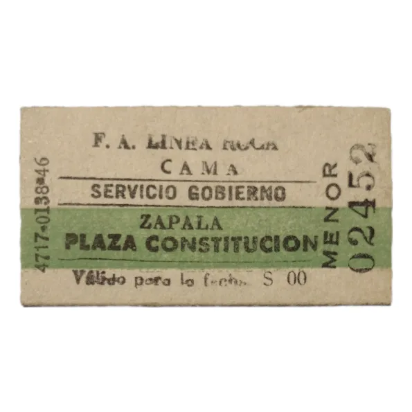 Boleto Ferrocarril Roca Comodidad Cama De Estación Zapala