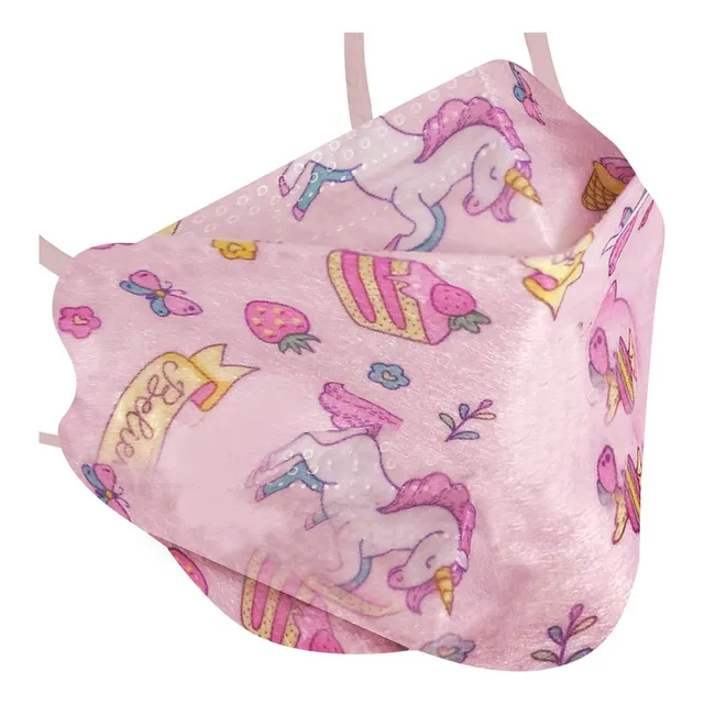 Cubrebocas Kf94 Infantil Mascarillas De Colores 15 Pzs Color Rosa Unicornio