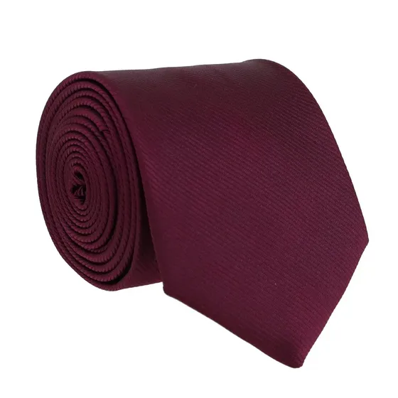 Gravata Tradicional Masculina Premium Casamento Padrinhos Congresso Seda Semi Slim Várias Cores Vinho