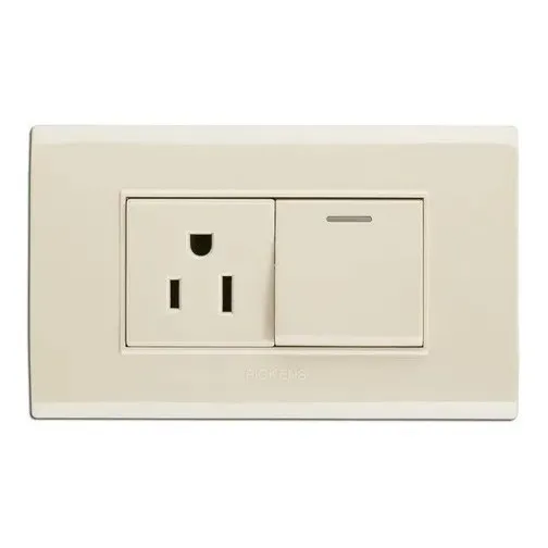 Interruptor Con Tomacorriente Pared Beige Pickens