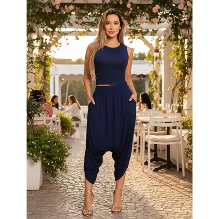 Conjunto Maxi Saruel Estilo Macacão