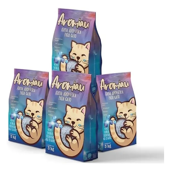 Aromiau Arena Para Gato C/ Aroma Aglutinante 4pz De 3kg C/u