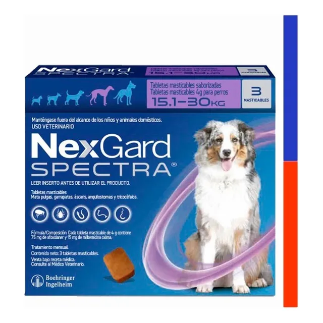 Antipulgas antigarrapas Nexgard Spectra 15-30 Kg Caja X3