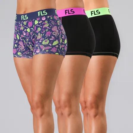 Pack 3x Boxer Algodon Fls Flores Mujer 25588-196