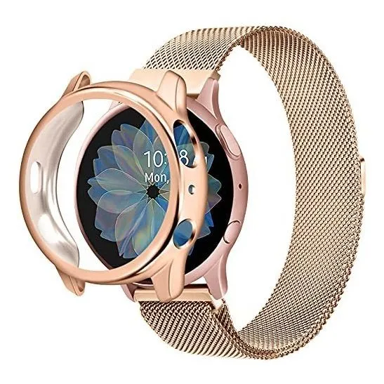 Meliya Banda Metal Para Samsung Galaxy Watch Active 2 Rosa