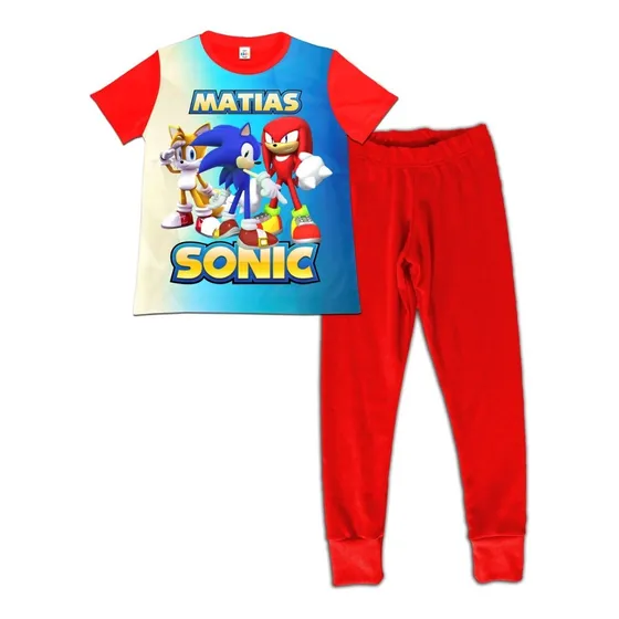Pijama Niño Manga Corta Sonic Algodon
