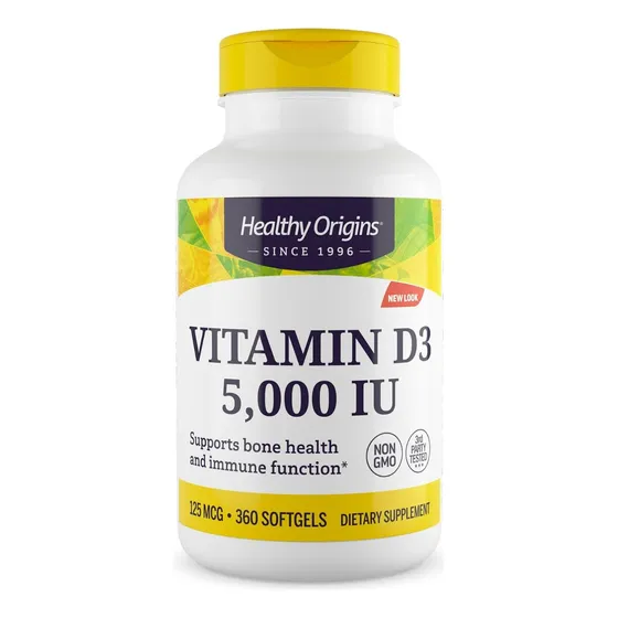Suplemento Healthy Origins Vitamina D3 5000 Ui 360 Softgels
