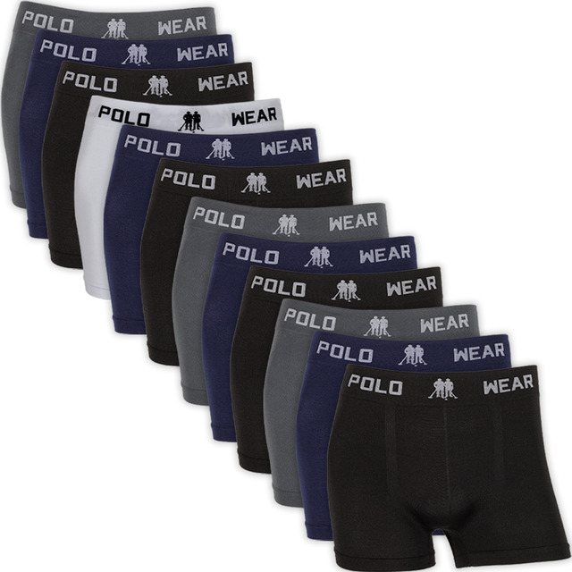 Kit 12 Cuecas Boxer Polo Wear Microfibra Sem Costura Atacado Kit 12 Cuecas Boxer Polo Wear Microfibra Sem Costura Atacado