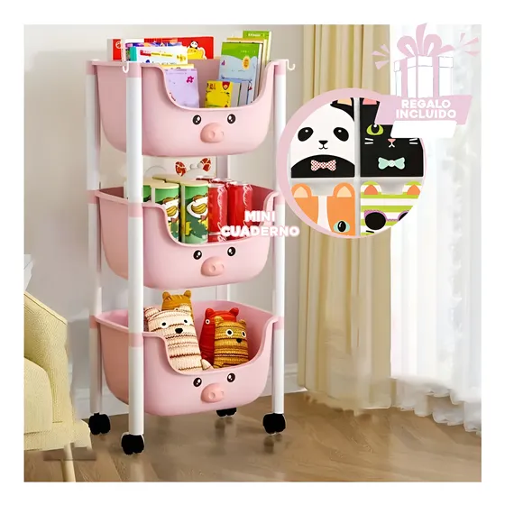 Organizador Resistente De 3 Niveles Rosado Ho29673 Y+agendit
