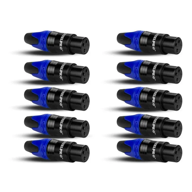 Conector Xlr Tipo Canon Hembra Audio Dmx 10pcs Steelpro