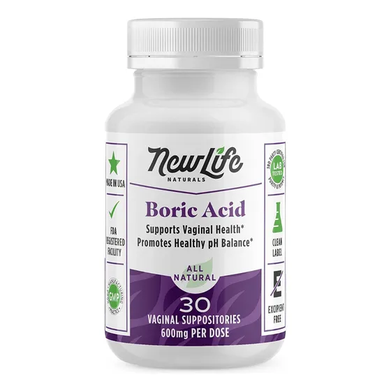 Supositorios De Ácido Bórico 600 Mg New Life Naturals 