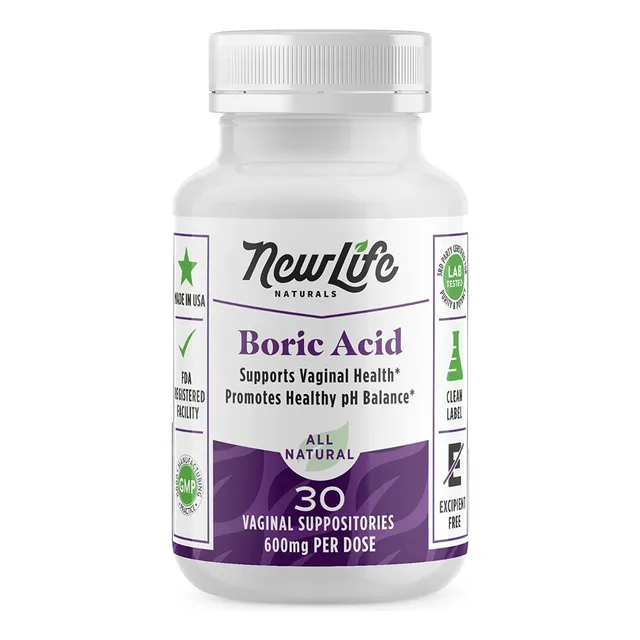 Supositorios De Ácido Bórico 600 Mg New Life Naturals 