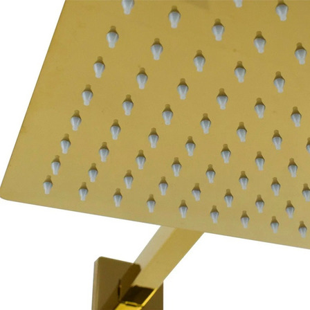 Ducha Chuveiro Dourada 20x20 Slim Inox Braço 40 Cm Solar Gás Ducha Chuveiro Dourada 20x20 Slim Inox Braço 40 Cm Solar Gás