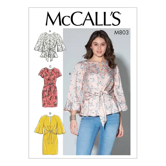 Patron Mccall's Blusa Mujer Costura Vestido Corbata Abrigo