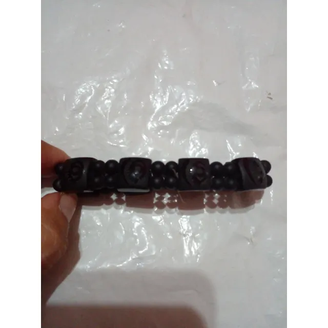 Pulsera De Piedras Semi Preciosa Azabache  Y Onix  Nuevo