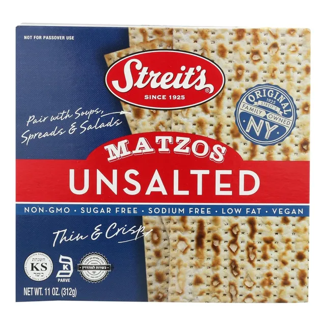 Paquete De 12 Matzo Sin Sal De 11 Onzas Streit's