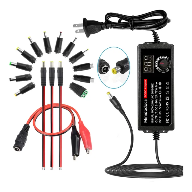 Fuente De Alimentación Minidodoca De 72 W, Ajustable, Dc, 3