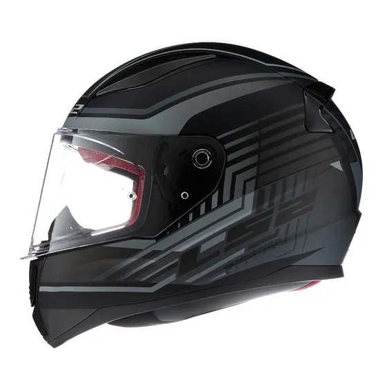 Casco integral LS2 Rapid FF353 Negro y Plateado Mate Talle L