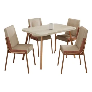 Conjunto Sala De Jantar 4 Cadeiras San Lorenzo Carraro Petra E RosĂȘ Conjunto Sala De Jantar 4 Cadeiras San Lorenzo Carraro Petra E RosĂȘ
