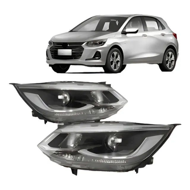Par Farol Onix 2020 A 2024 Elétrico Cromado C/ Projetor