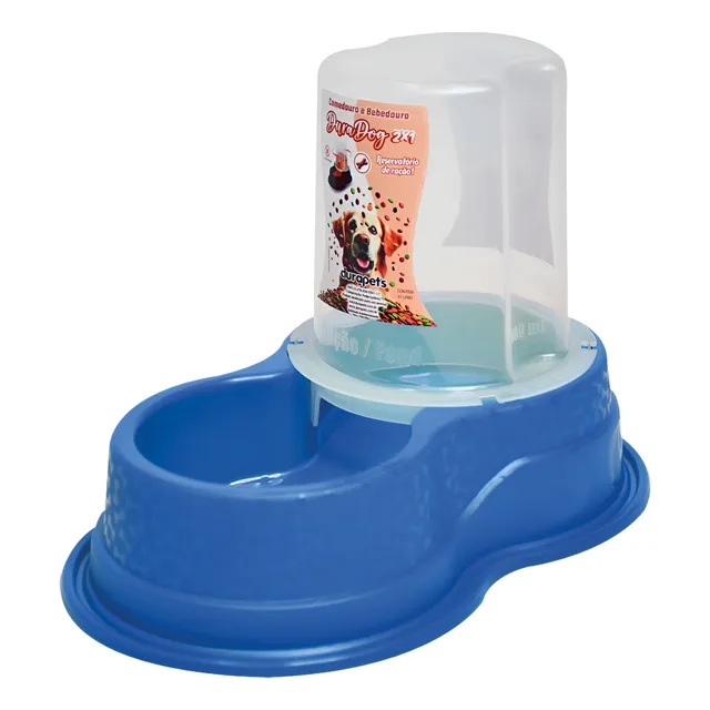 Comedouro E Bebedouro Dupla Função Para Cães Duradog 1.5 L