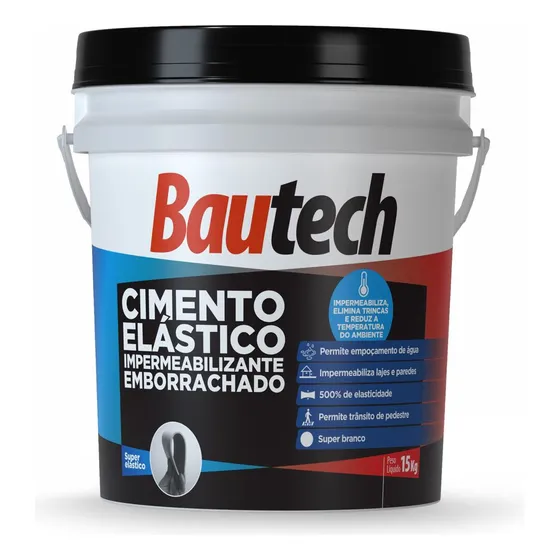 Bautech Cimento Elástico Emborrachado Veda Tudo 15kg