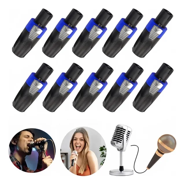 10 Plug Macho Compatible Con Speakon Neutrik Exclente Caldad