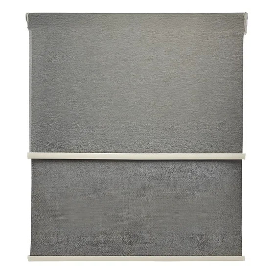Cortina Roller Blackout 2 Paño 150x240 Doble Con Visillo Gris Oscuro Sin Cenefa Guiza