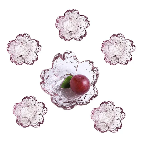 6 Plato Condimento Vidrio Cuenco S Para Salsa Soja Flor Casa