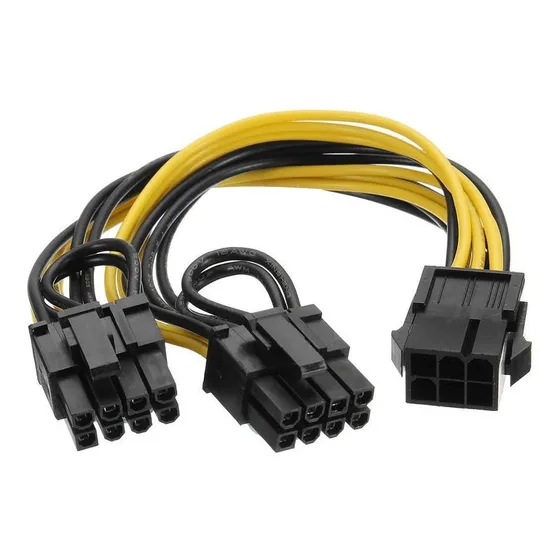 Cabo Adaptador 6x8 Para Placa De Vídeo 20cm Novo Com Nfe