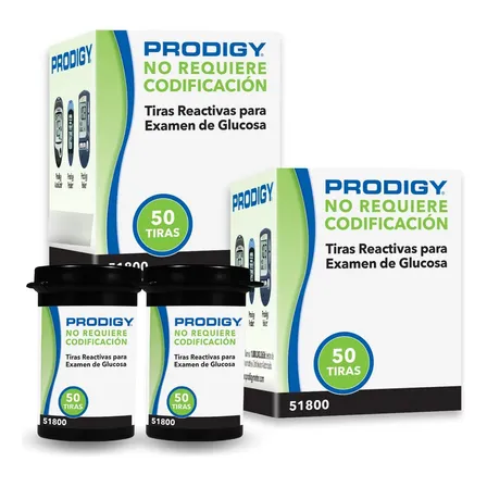 100 Tiras Cintas Reactivas Prodigy Color Blanco