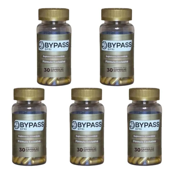 Bypass 30 Cap Inhibidor De Apetito 100% Natural Pack 5