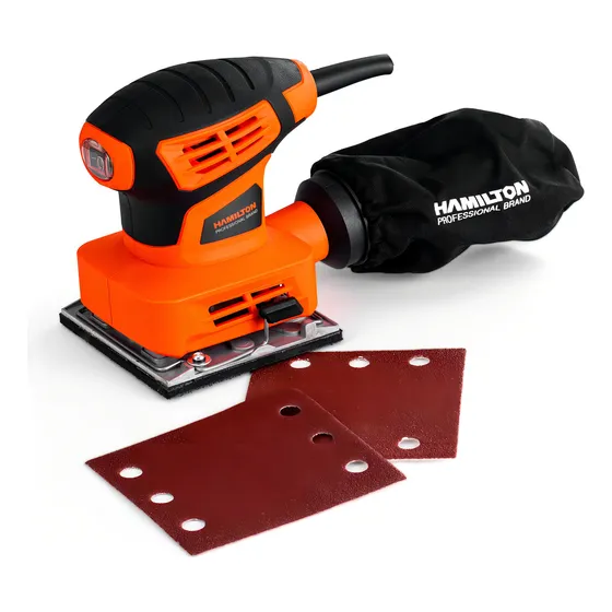 Lijadora Orbital Profesional 240w 14000rpm Hlo001 Hamilton Color Naranja