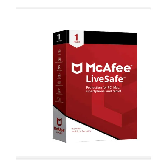 Licencia Antivirus Mcafee Livesafe 1 Dispositivo [1 Año]