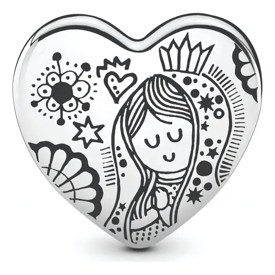 Live Charm Virgencita Pliss Plata LC238 Ley 925