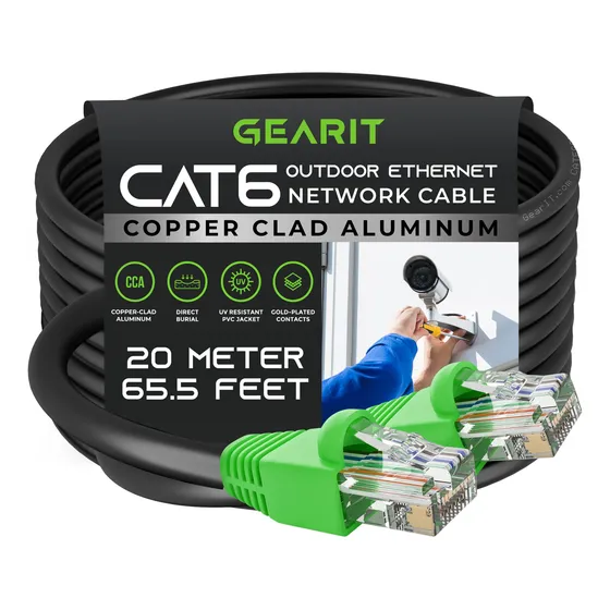 Cable Utp Cat6 Exterior Doble Chaqueta Conectores Blindados